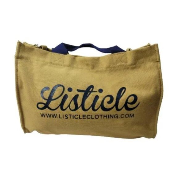 Listicle Clothing Tote Canvas Crossbody Bag - Picture 2 of 7
